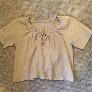 Rails Cream Short Sleeve Blouse